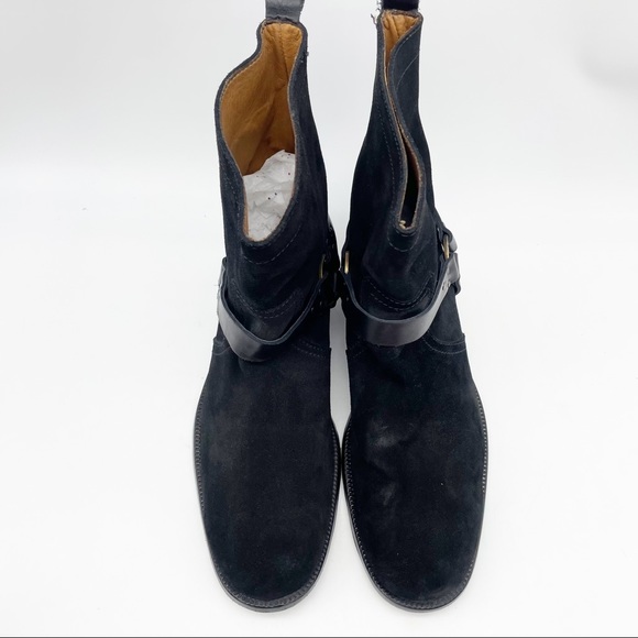 John Varvatos Suede Harness Boots in Black MSRP: $698 - Picture 5 of 11